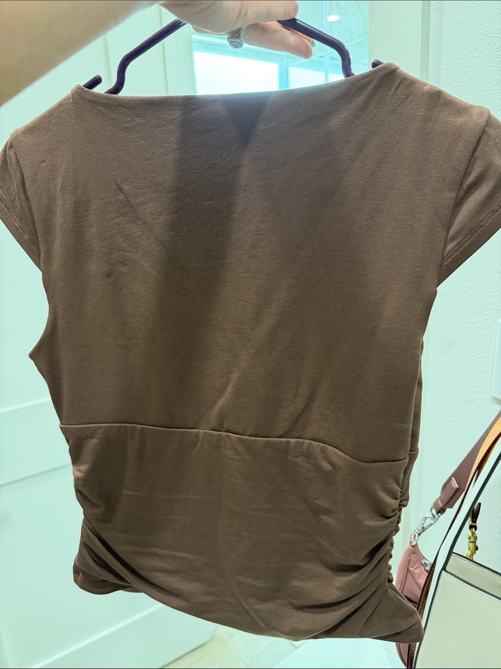 Abercrombie & Fitch Brown V-Neck Cap-Sleeve Top - Picture 4 of 5
